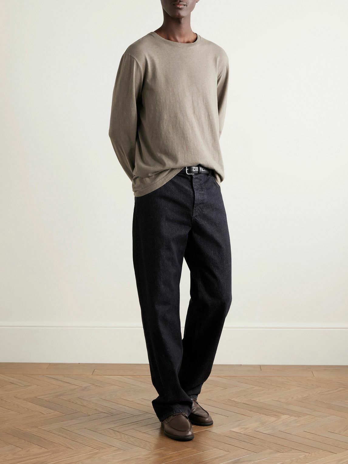 The Row - Leon Slub Cotton-Jersey T-Shirt - Neutrals