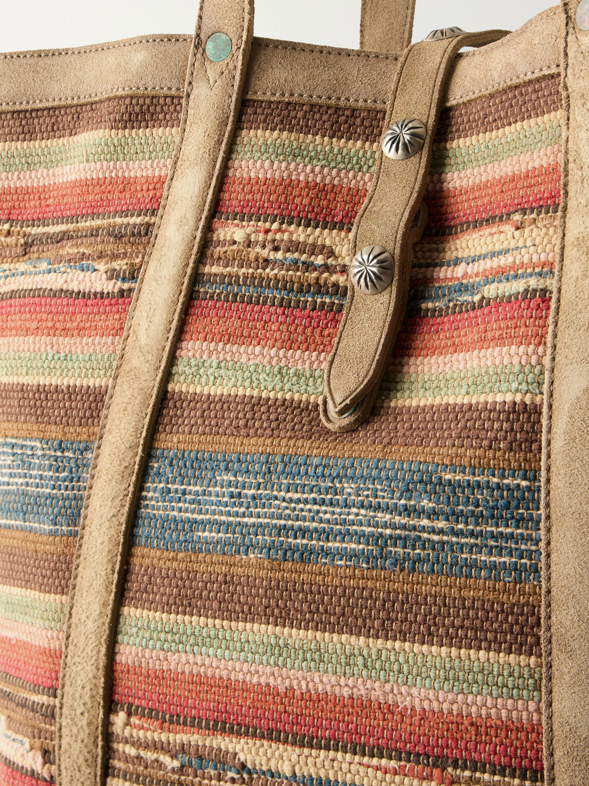 RRL - Murphy Medium Suede-Trimmed Woven Cotton Tote Bag