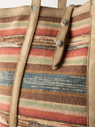RRL - Murphy Medium Suede-Trimmed Woven Cotton Tote Bag