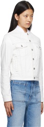 MM6 Maison Margiela Off-White Denim Collarless Jacket