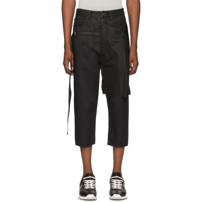 Photo: Rick Owens Drkshdw Black Combo Collapse Cropped Jeans