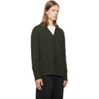 MM6 Maison Margiela Khaki Wool V-Neck Cardigan