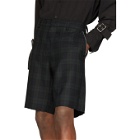 We11done Green and Navy Wool Shorts