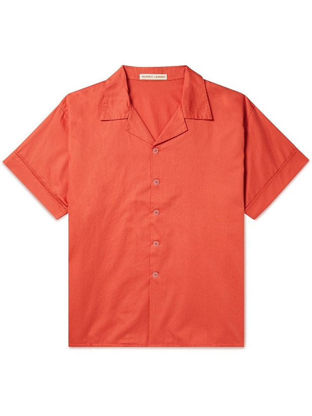 Photo: Cleverly Laundry - Camp-Collar Superfine Cotton Pyjama Shirt - Red