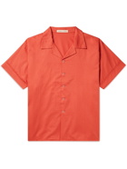 Cleverly Laundry - Camp-Collar Superfine Cotton Pyjama Shirt - Red