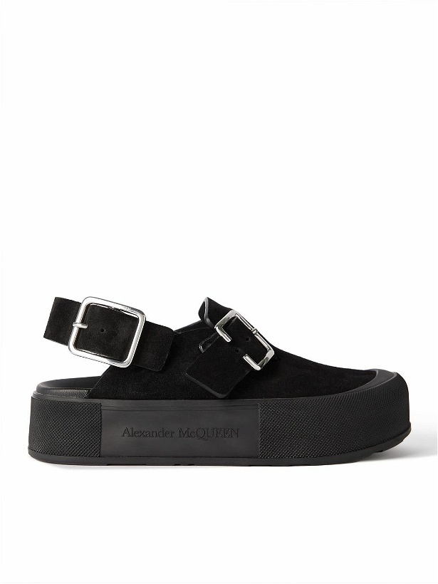 Photo: Alexander McQueen - Exaggerated-Sole Suede Sandals - Black