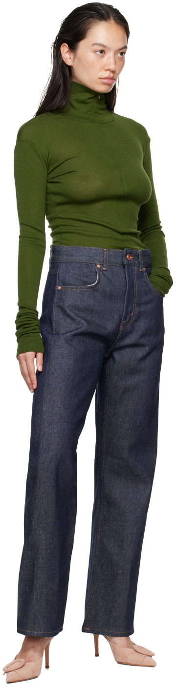 BITE Green Fine Wool Zip Sweater