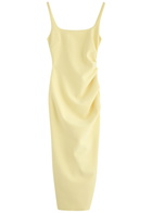 Bec & Bridge Karina Tuck Ruched Midi Dress Yellow