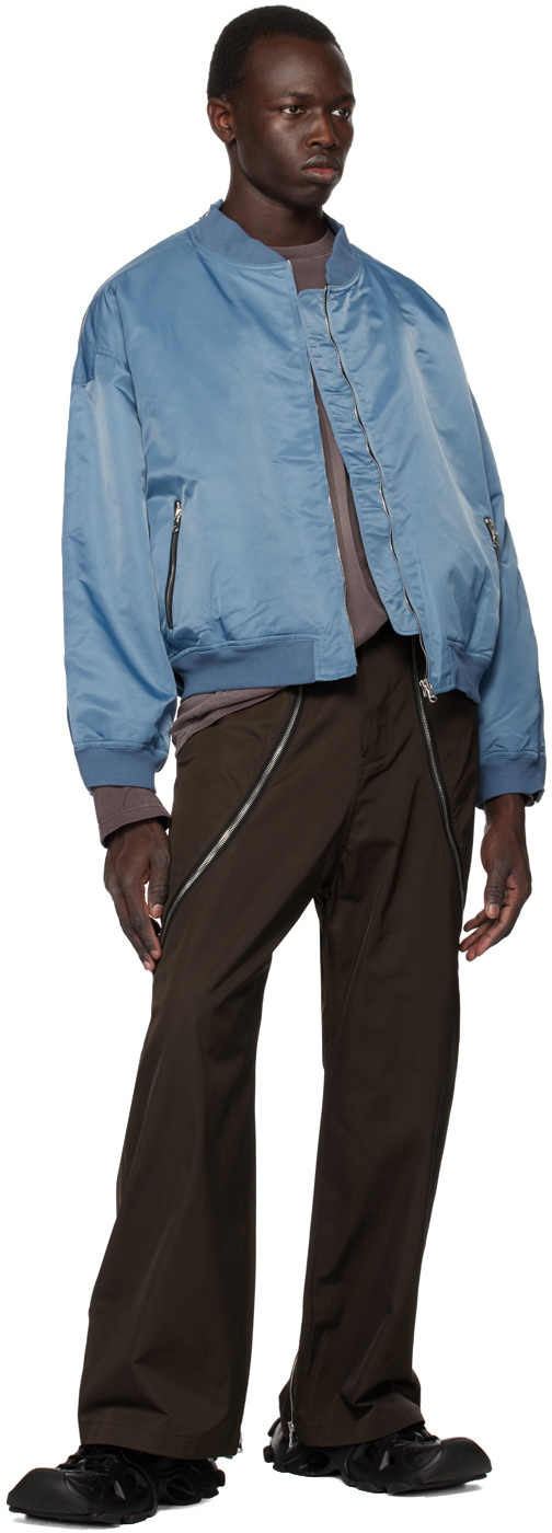 FFFPOSTALSERVICE Brown Zip Trousers