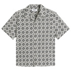 Wax London Men's Didcot Tile Print Vacation Shirt in Ecru/Black