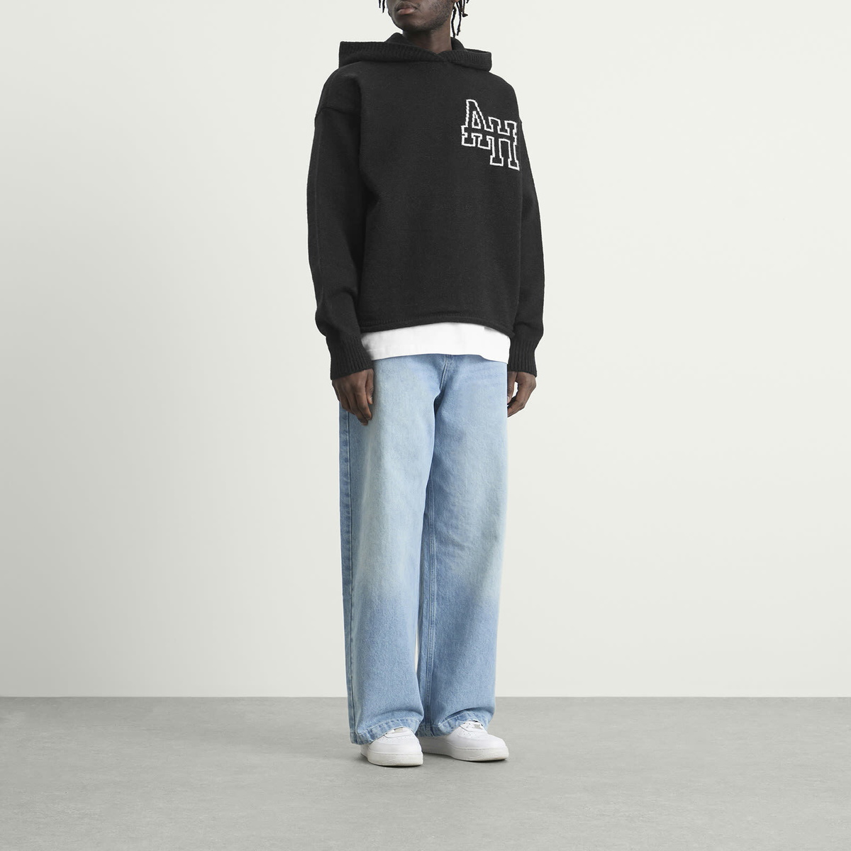 ANNIE HOOD Men's Knit Hoodie in Black