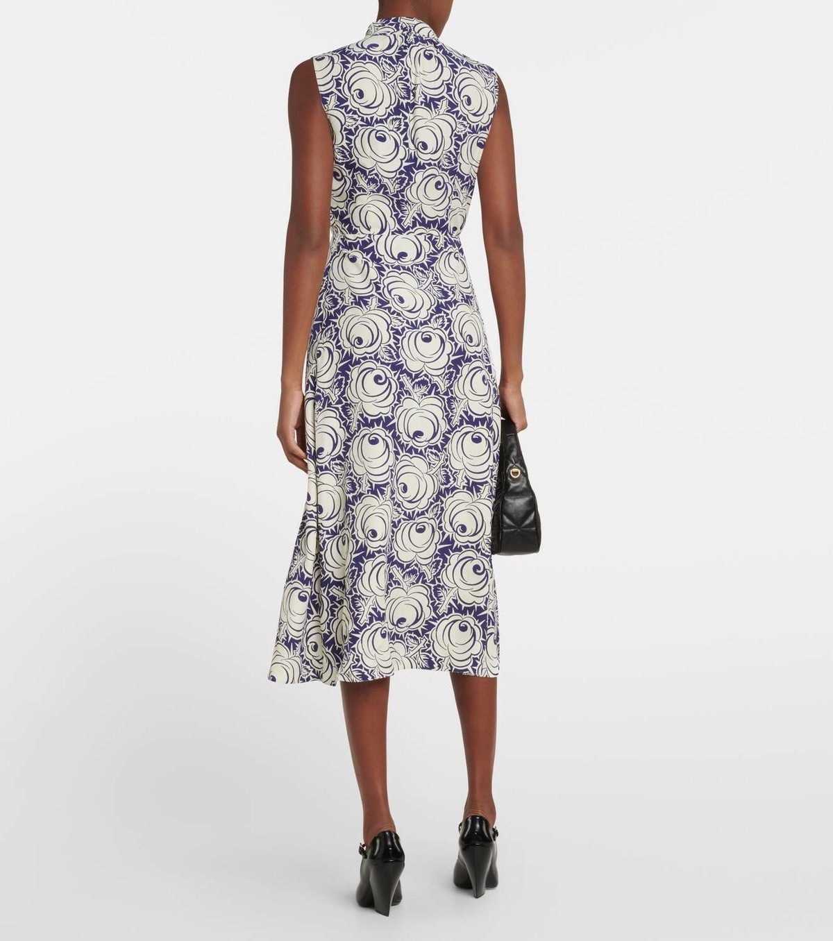 【プラダ・PRADA】Printed pongee dress Prada Printed pongee midi dress Prada