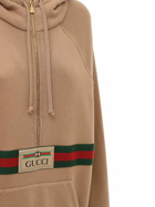 GUCCI - Logo Cotton Jersey Hoodie W/ Front Zip