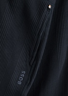Boss Waffle-knit Cotton-blend Sweatpants Dark Blue