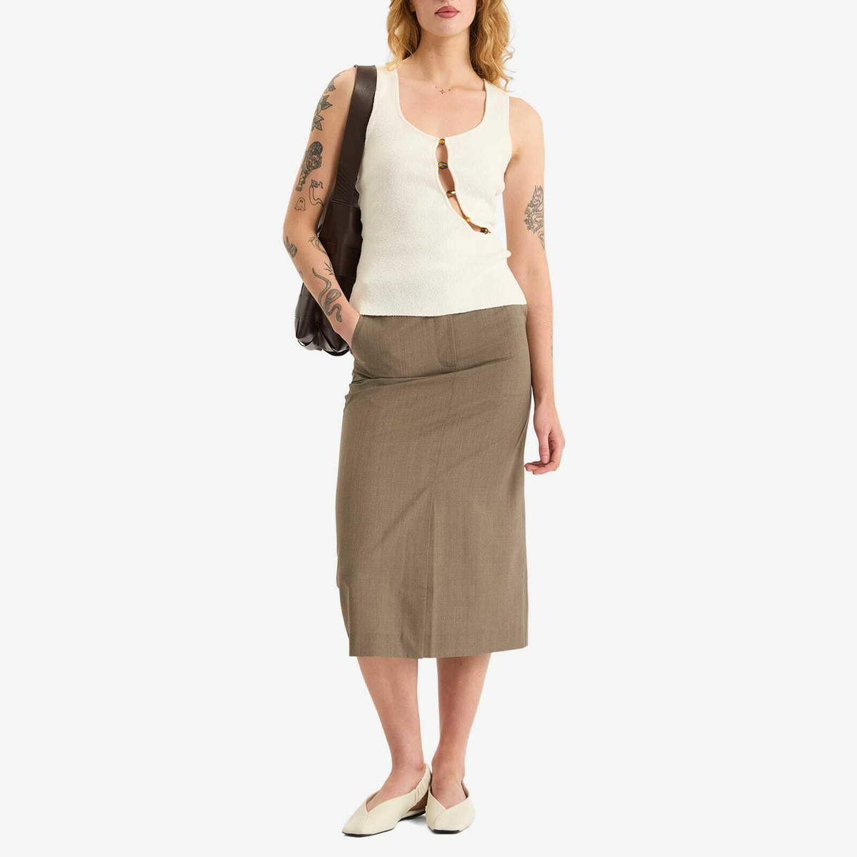 SIR. Women's Chiara Beaded Tank Top in Ivory