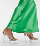 Amina Muaddi - Dalida Glass PVC platform mules