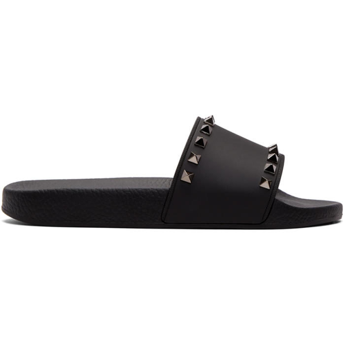 Valentino Black Valentino Garavani PVC Rockstud Slides Valentino Garavani