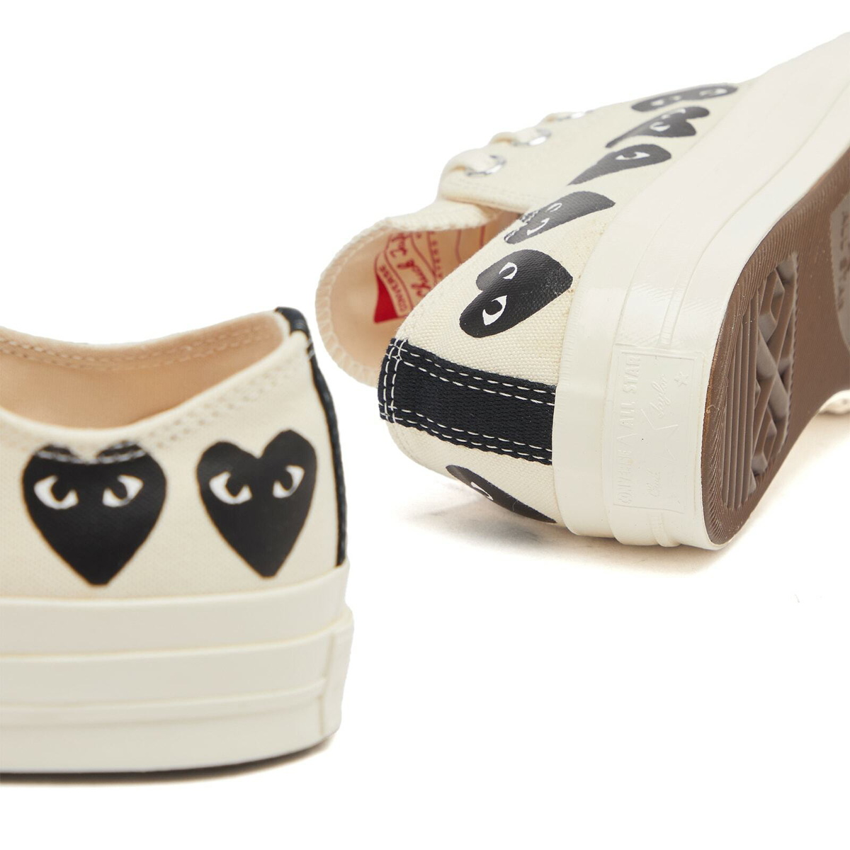 Comme des Garçons Play Men's x Converse Multi Heart Low Sneaker in Beige