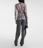 Y/Project Checked sheer devoré top