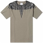 Marcelo Burlon Men's Icon Wings Regular T-Shirt in Army