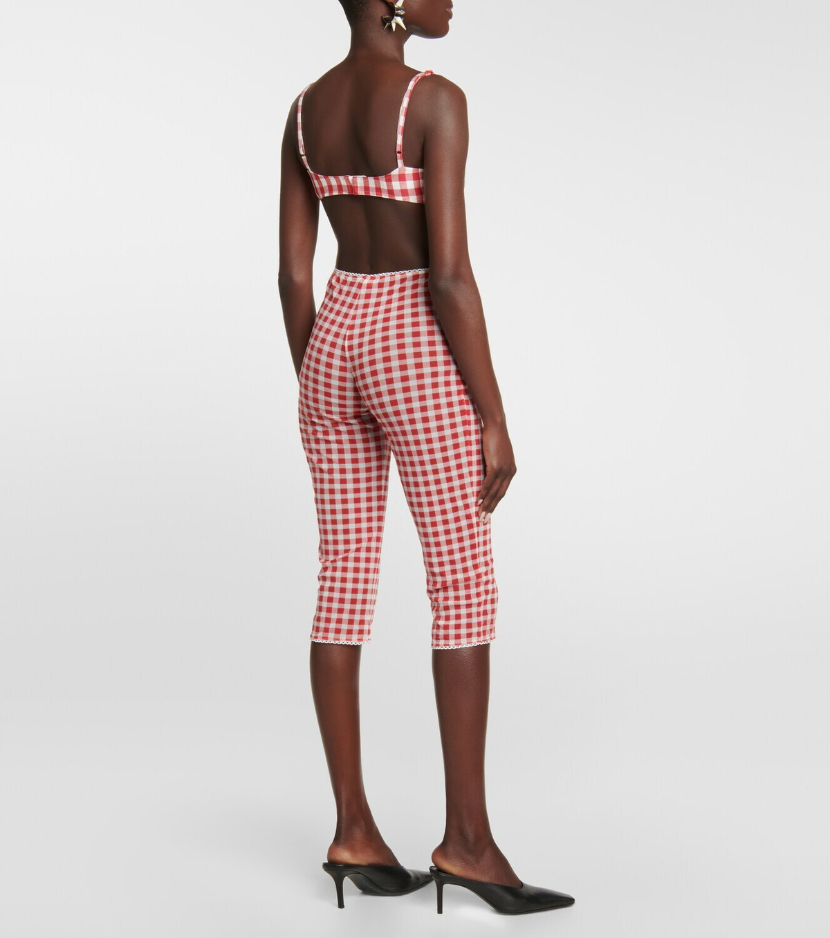 Acne Studios - Gingham-print knee-length leggings
