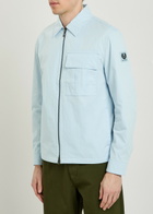 Belstaff Logo-appliquéd Cotton-blend Overshirt Light Blue
