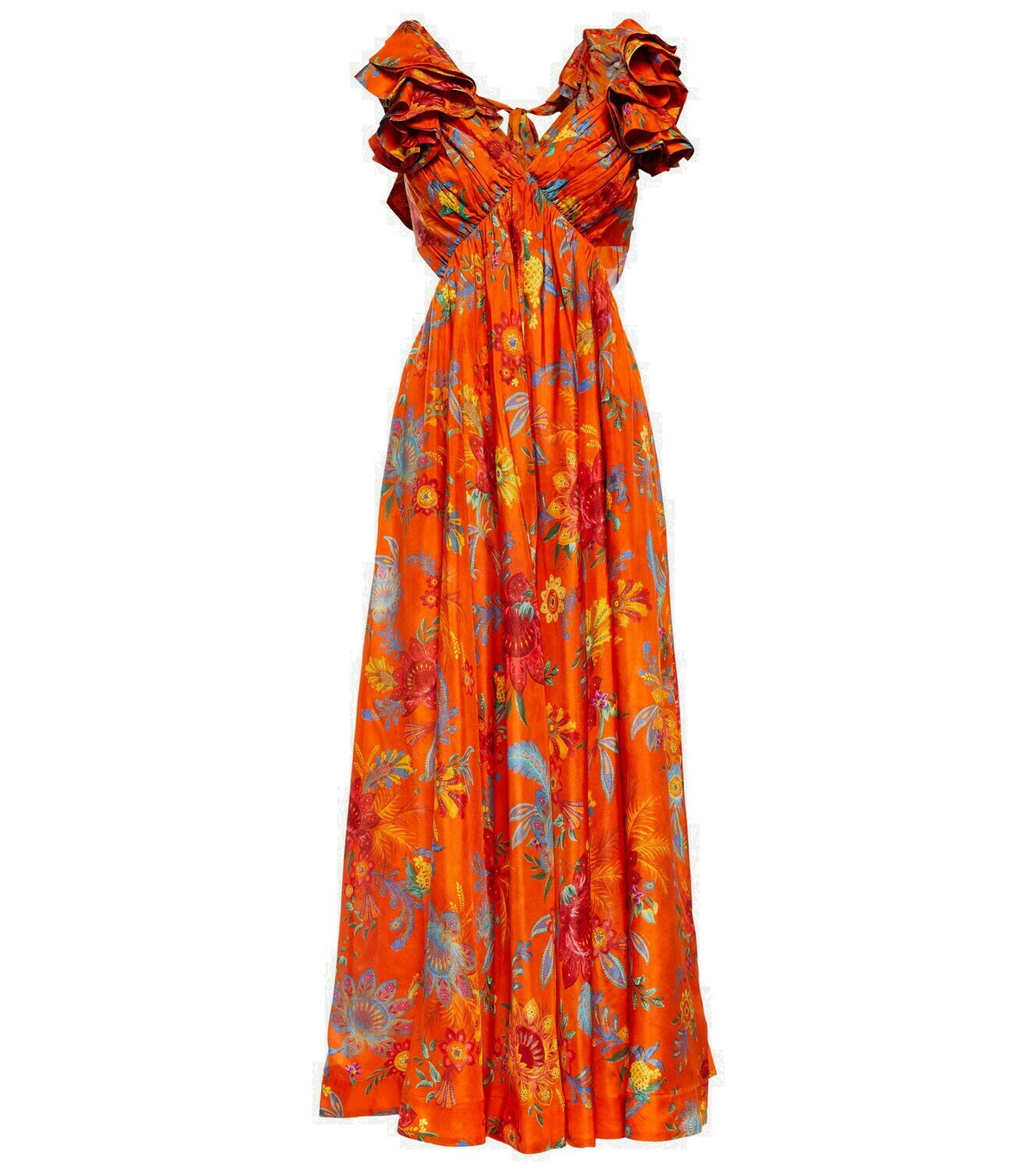 Zimmermann Bordeaux Silk Long Dress