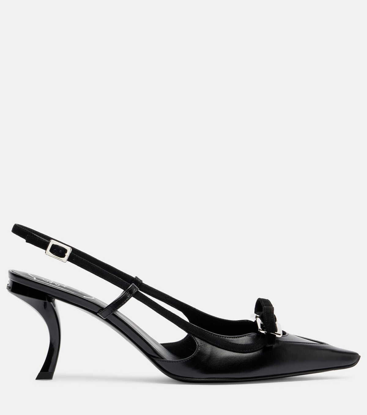 Roger Vivier Virgule 75 leather slingback pumps