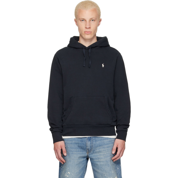 Photo: Polo Ralph Lauren Black Embroidered Logo Hoodie