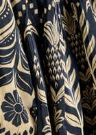 Farm Rio Ainika Printed Satin Maxi Dress Dark Blue