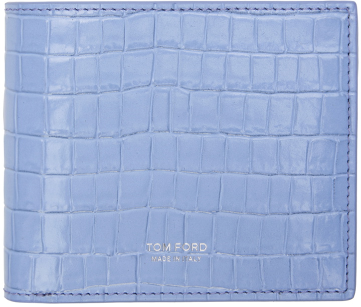 Photo: TOM FORD Blue Croc-Embossed Wallet