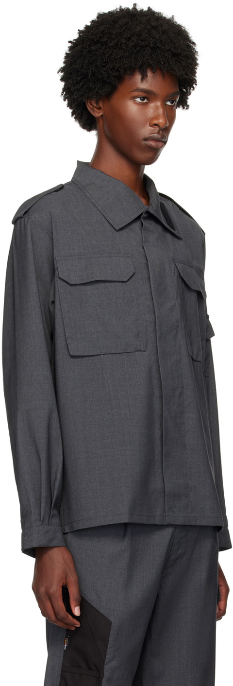 Olly Shinder Gray Wool Overshirt