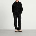 Carter Young Men's Suede Western Shirt in Black Sand
