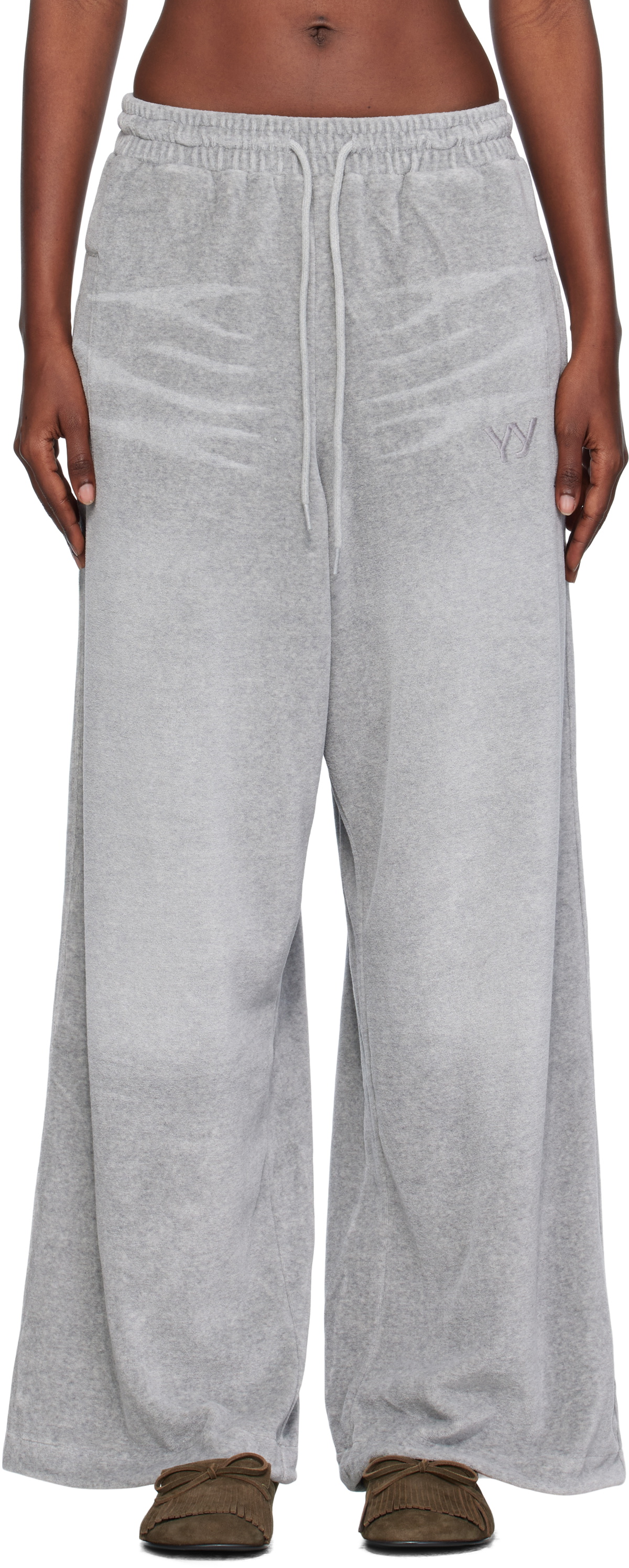 OPEN YY Gray Velour Wide Lounge Pants