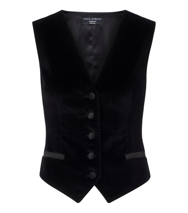 Photo: Dolce&Gabbana Cotton and silk-blend velvet vest