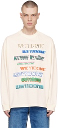 We11done Off-White Printed Long Sleeve T-Shirt