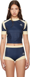 AMBUSH Blue Striped Jersey Rib T-shirt