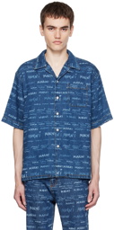 Marni Blue Printed Denim Shirt