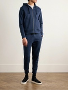 Kingsman - Logo-Embroidered Cotton and Cashmere-Blend Jersey Zip-Up Hoodie - Blue