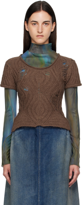 Photo: Andersson Bell Brown & Green Cap Sleeve Sweater Layered T-shirt