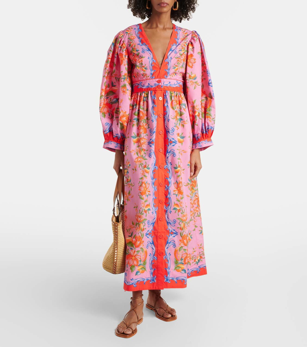 Farm Rio Sicily Flowers cotton shirt dress Farm Rio