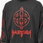 Balenciaga Men's Long Sleeve Metal T-Shirt in Faded Black/Red