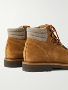 Brunello Cucinelli - Wool-Trimmed Suede Hiking Boots - Brown