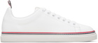 Thom Browne White Vitello Calf Tennis Sneakers