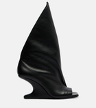 Rick Owens Cantilever leather peep-toe boots