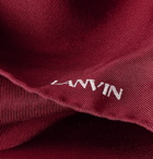 LANVIN - Logo-Embroidered Silk-Twill Pocket Square - Red