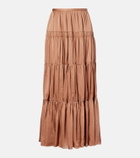 Ulla Johnson Gaelle tiered silk satin maxi skirt