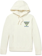 Casablanca - Logo-Embroidered Organic Cotton-Jersey Hoodie - Neutrals