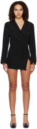 Yuzefi Black Wrap Minidress