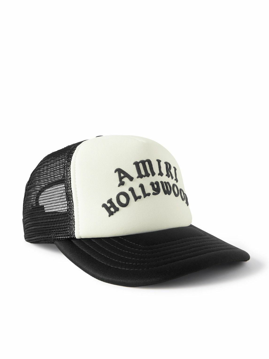 AMIRI - Hollywood Logo-Embroidered Cotton-Canvas and Mesh Trucker Cap
